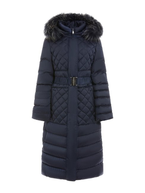 Doudoune Longue En Couette Bleu Bleu Guess