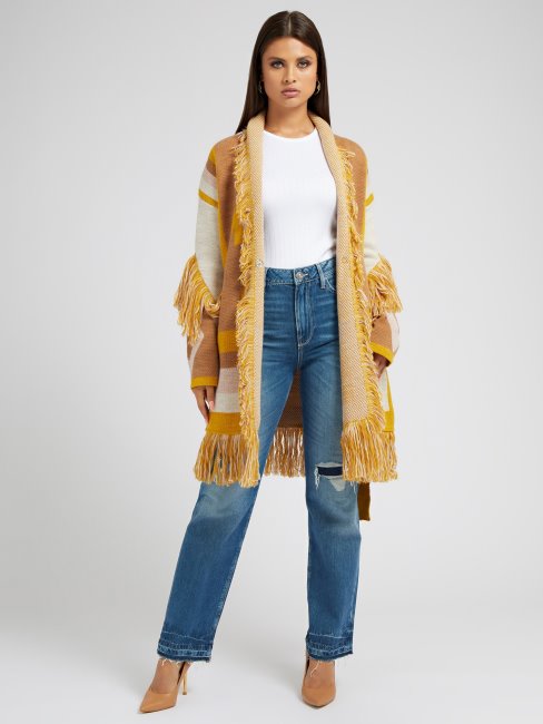 Cardigan Motif Jacquard Géométrique Guess Multi Jaune