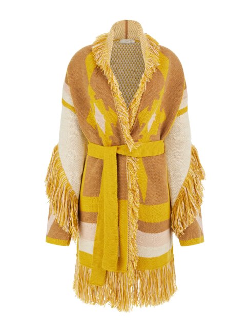 Cardigan Motif Jacquard Géométrique Guess Multi Jaune