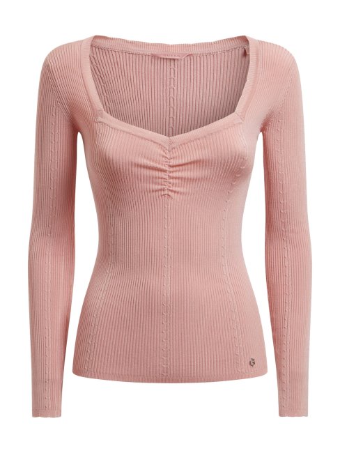 Guess Rose Pull à Col En Cœur