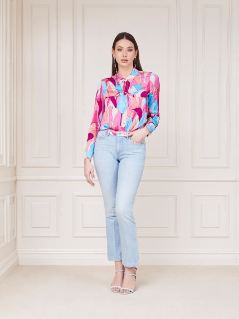 Guess Marciano Pantalon Droit En Denim Bleu