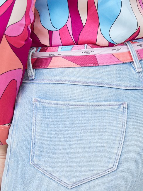 Guess Marciano Pantalon Droit En Denim Bleu