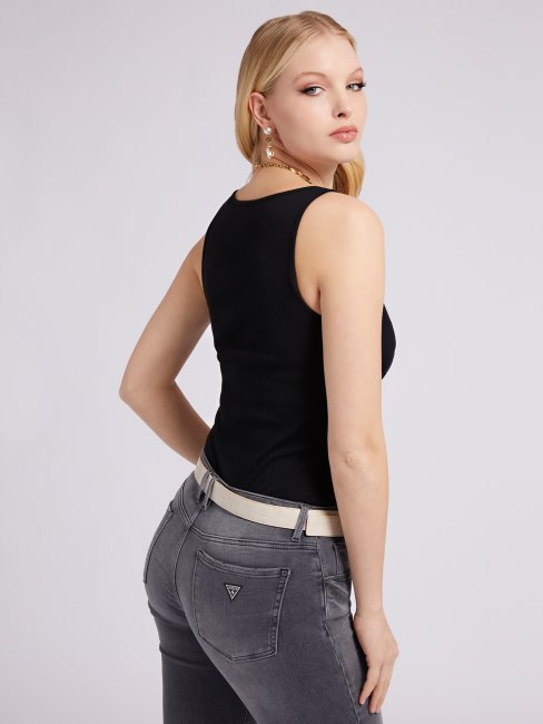 Débardeur Logo Strass Noir Guess