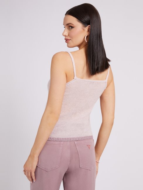 Guess Top Pull En Fil Lurex Rose