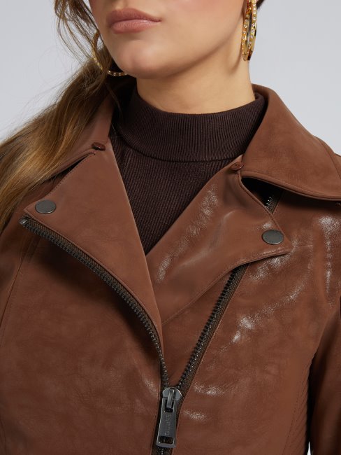 Veste Simili Cuir Guess Marron