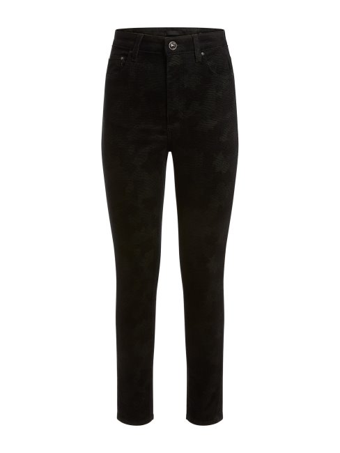 Guess Pantalon Coupe Skinny Imprimé Camouflage Noir