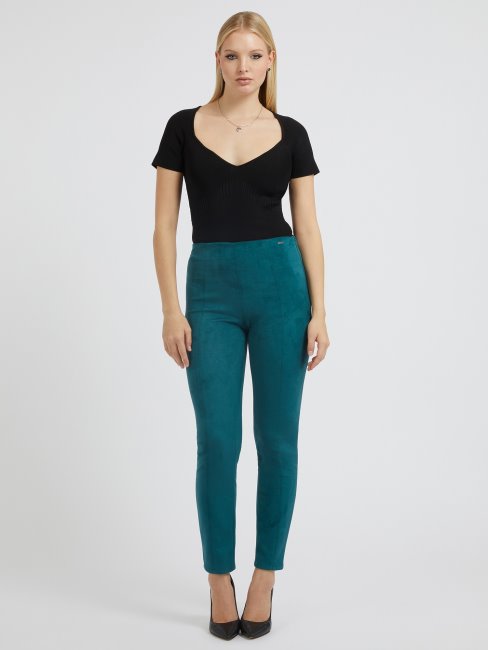 Legging Bleu Guess En Simili Daim