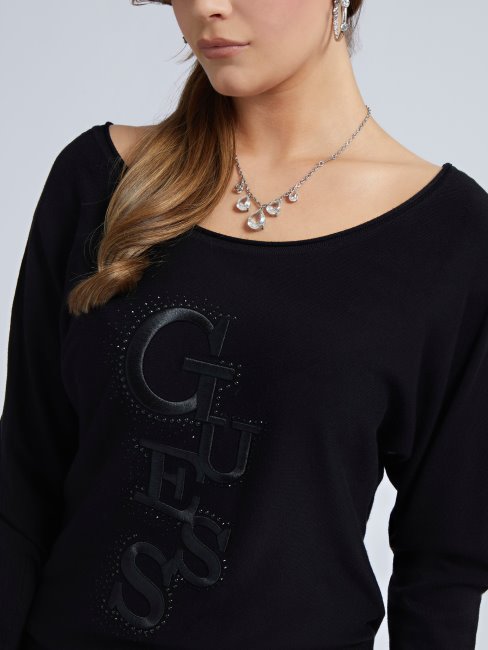 Pull Guess Noir Coupé Décontractée