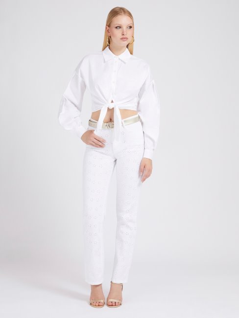 Chemise Noeud En Coton Blanc Guess
