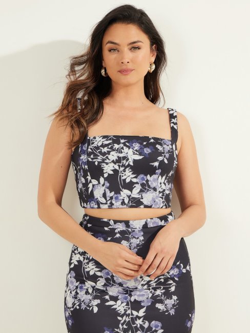 Top Bleu Multi Marciano Imprimé Sur L'ensemble Guess