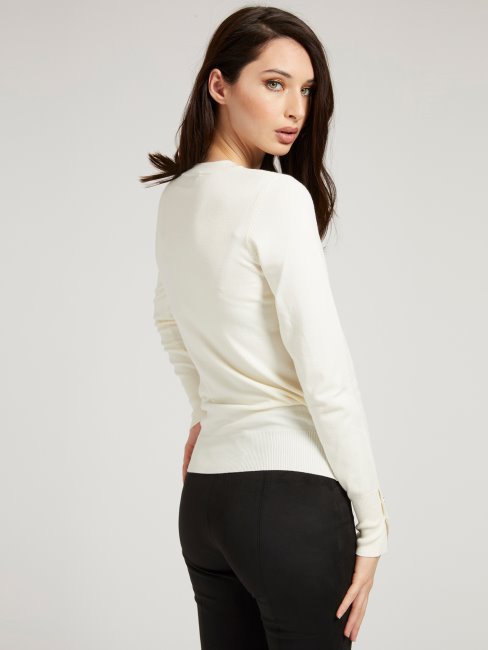Pull En Viscose Mélangée Guess Blanc
