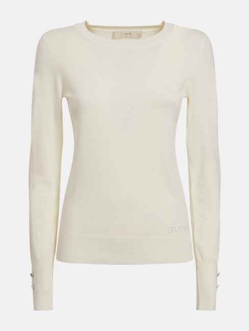 Pull En Viscose Mélangée Guess Blanc