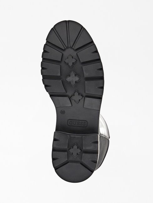 Guess Bottes Hautes Carmen En Cuir Véritable Noir