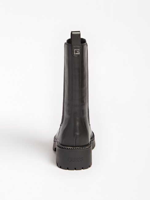 Guess Bottes Ibbie En Cuir Véritable Noir