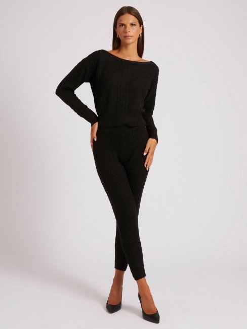 Legging Pull Guess Noirs à Torsades