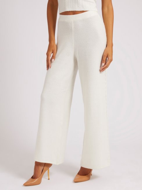 Chandail à Torsades Pantalon Large Blanc Guess