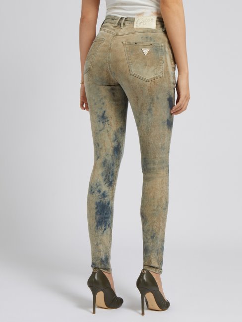Pantalon En Jean Bleu Coupe Skinny Tie-dye Guess