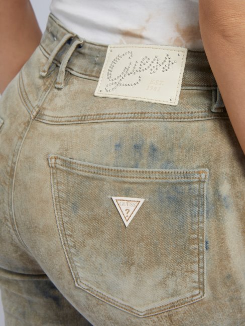 Pantalon En Jean Bleu Coupe Skinny Tie-dye Guess