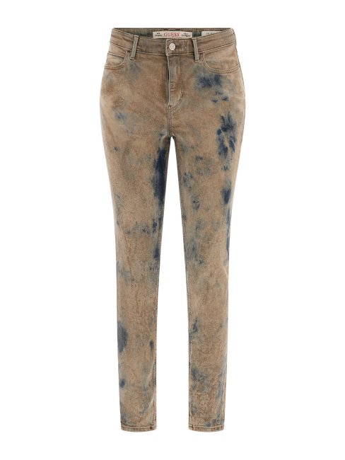 Pantalon En Jean Bleu Coupe Skinny Tie-dye Guess