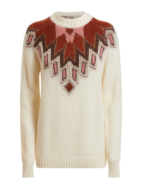 Pull Guess En Laine Mélangée Blanc