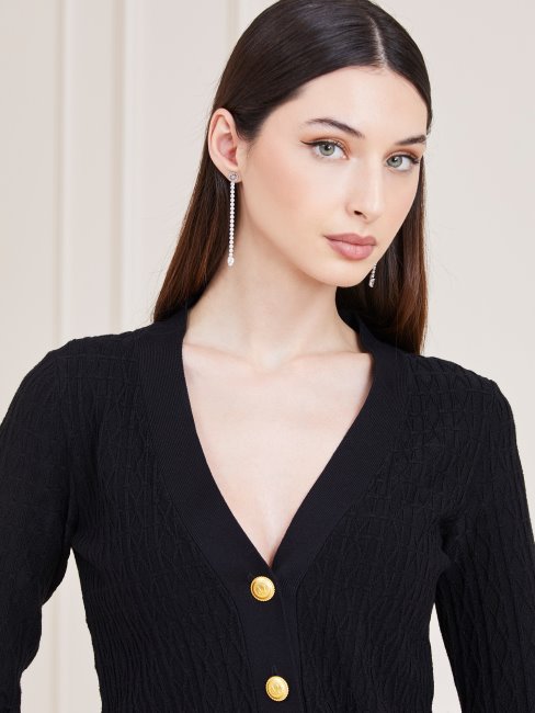 Cardigan Marciano Jacquard Noir Guess