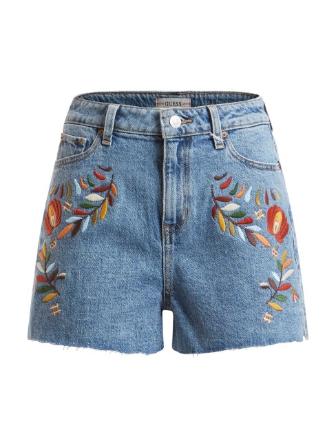 Short En Jean Bleu Brodé Guess