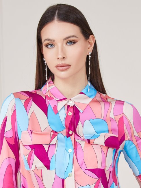 Guess Chemise Marciano Rose à Imprimé Intégral