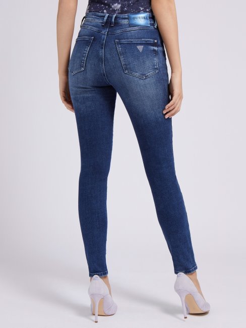 Guess Skinny Fit Denim Pantalon Sequins Bleu