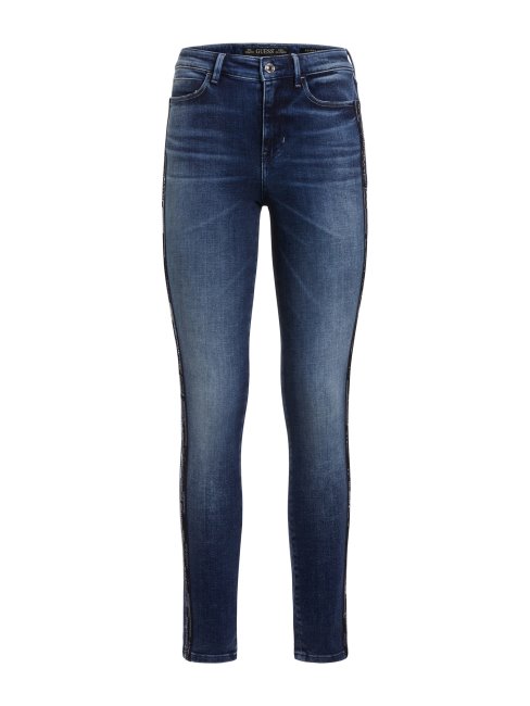 Guess Skinny Fit Denim Pantalon Sequins Bleu