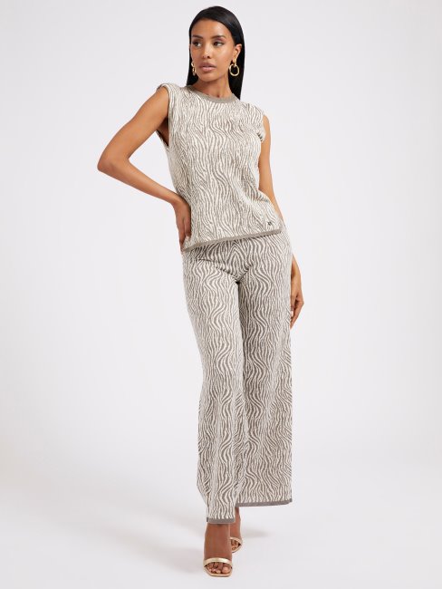 Pantalon Pull Effet Animalier Guess Gris