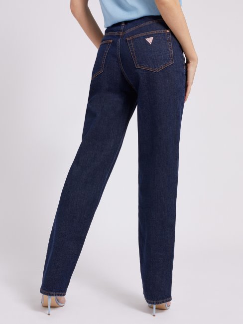 Pantalon En Jean Bleu Foncé Coupe Décontractée Guess