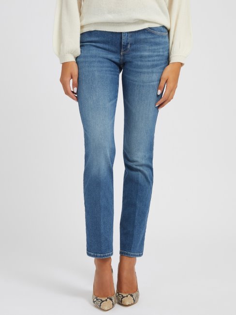 Pantalon Denim Droit Guess Bleu Tendance Mode