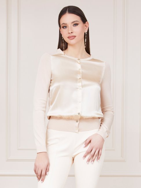 Pull En Viscose Mélangée Marciano Guess Beige