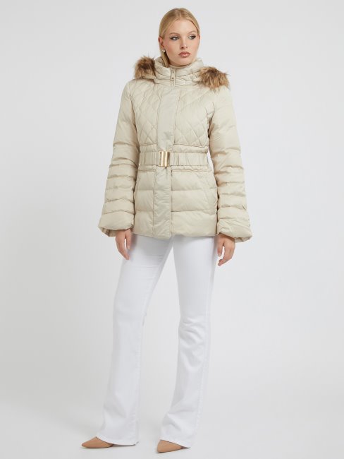 Guess Doudoune En Couette Véritable Blanc