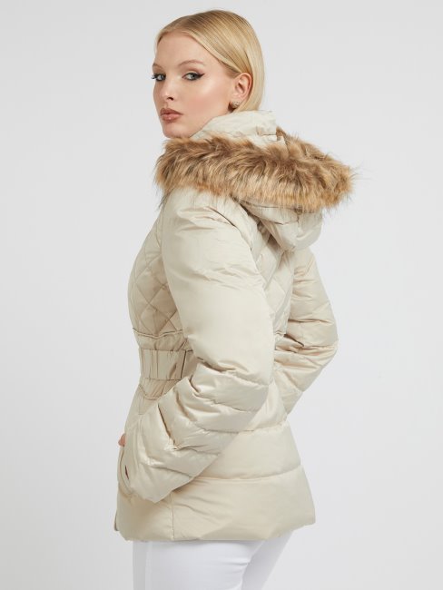 Guess Doudoune En Couette Véritable Blanc