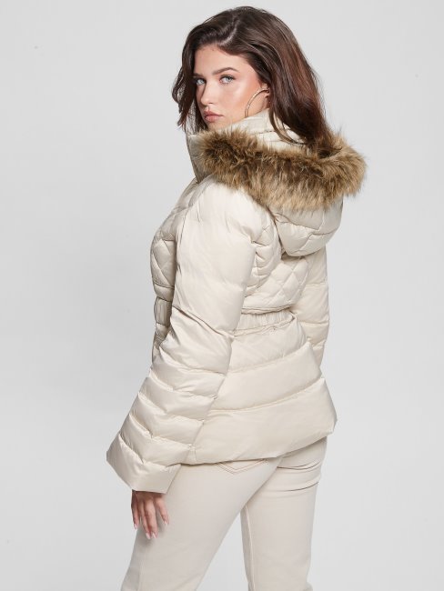 Guess Doudoune En Couette Véritable Blanc