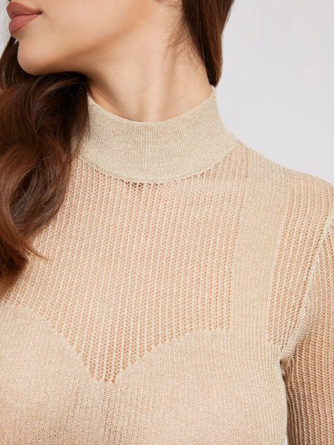 Pull En Fil Lurex Guess Crème