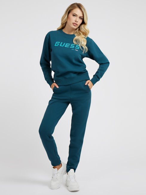 Guess Pantalon De Jogging Bleu Avec Logo Au Dos