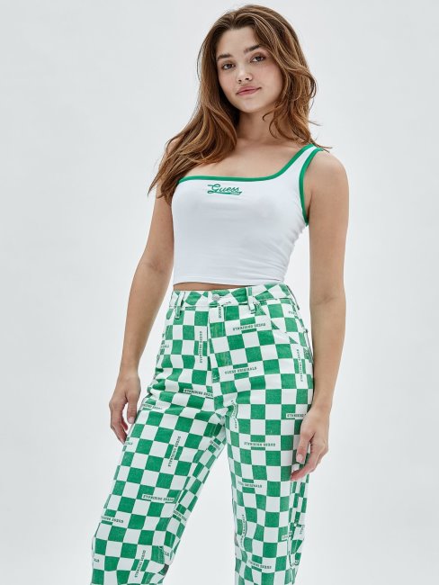 Guess Une épaule Débardeur Blanc