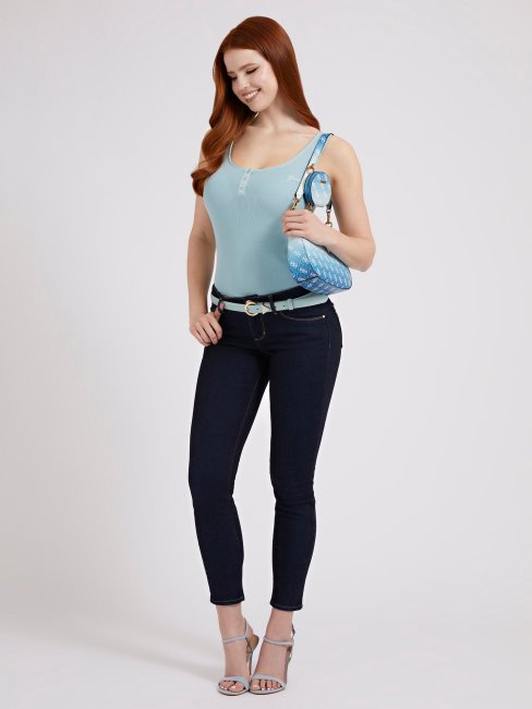 Guess Débardeur Bleu Clair Boutonné Devant