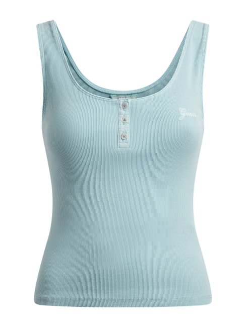 Guess Débardeur Bleu Clair Boutonné Devant