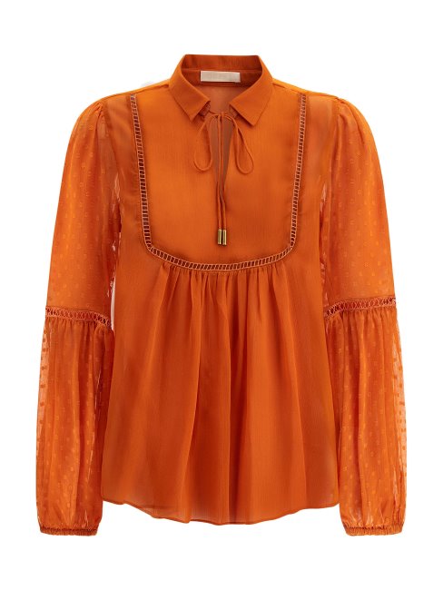 Blouse En Mousseline Orange Guess