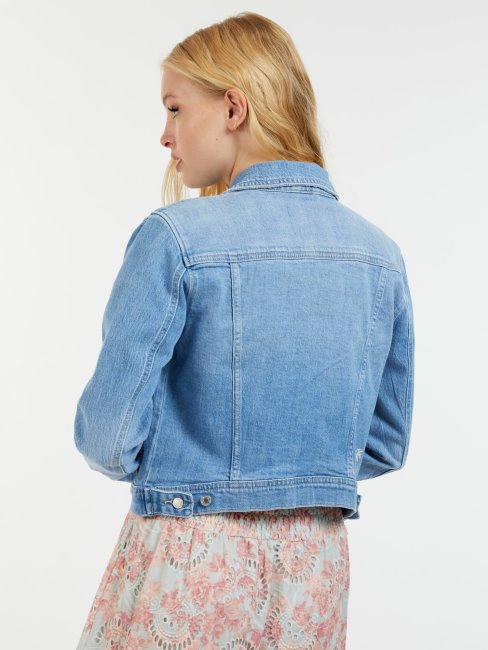 Guess Veste Bleu En Jean Coupe Classique