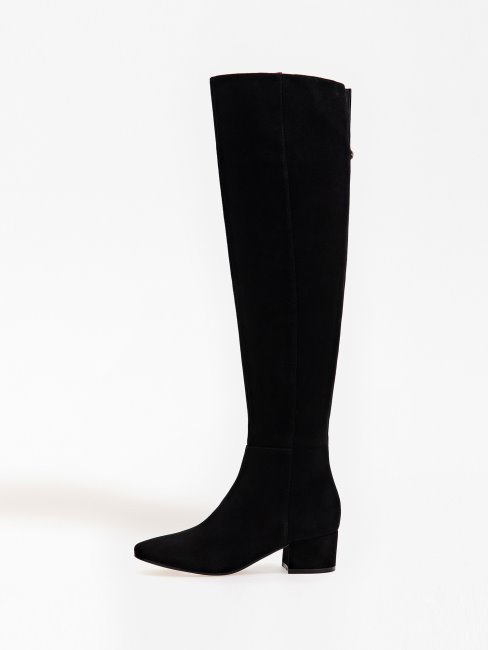 Guess Bottes Hautes En Daim Sacha Noir