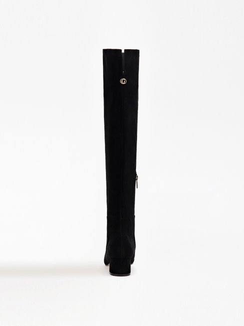 Guess Bottes Hautes En Daim Sacha Noir