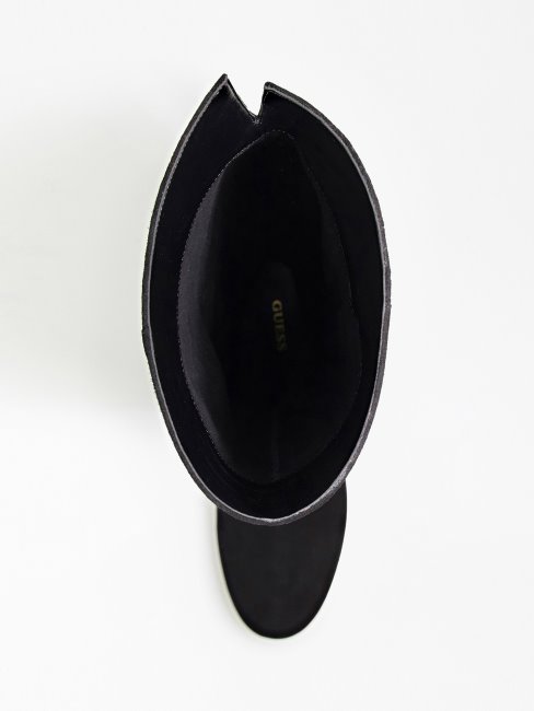 Guess Bottes Hautes En Daim Sacha Noir