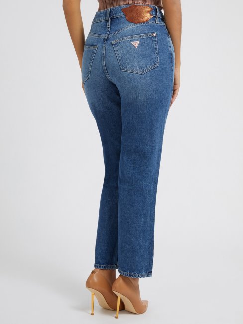 Pantalon En Denim Coupe Décontractée Guess Bleu