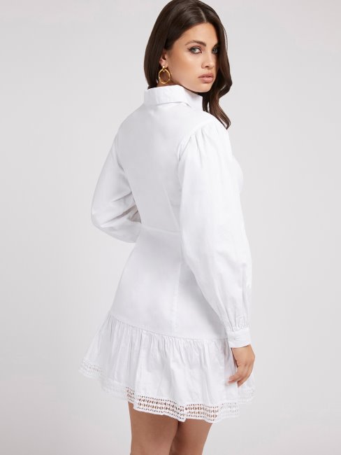 Robe Chemisier Popeline Blanche Guess