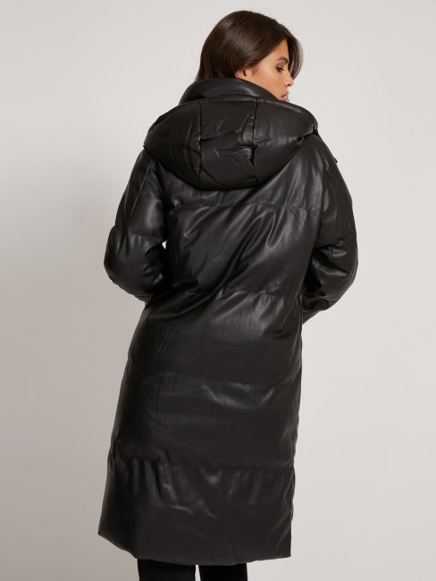 Doudoune Simili Cuir Guess Noir