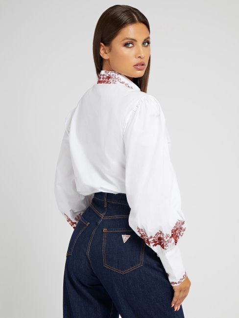 Chemise Guess Blanche Détails Brodés